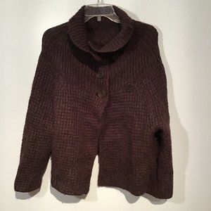 Chattawak Chunky Waffle Knit Button Front Cardigan T2